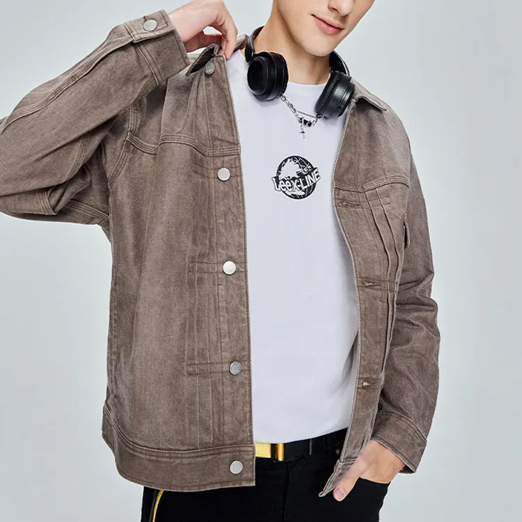 Lee Denim Jackets Men Brown-1