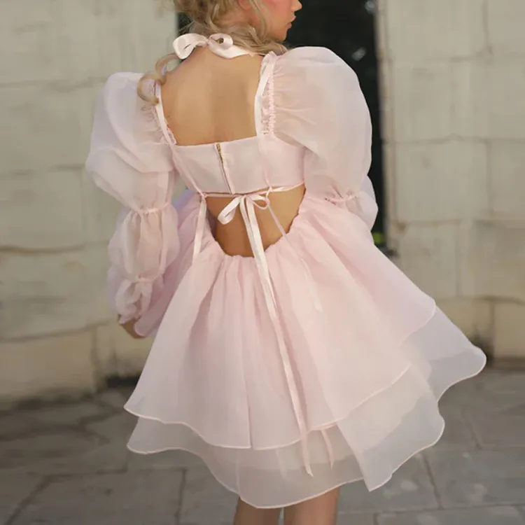Selkie Long Sleeved Dresses Women's Pink-4