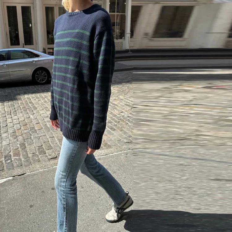 Brandy Melville Sweaters Women's Blue Green Stripes-2