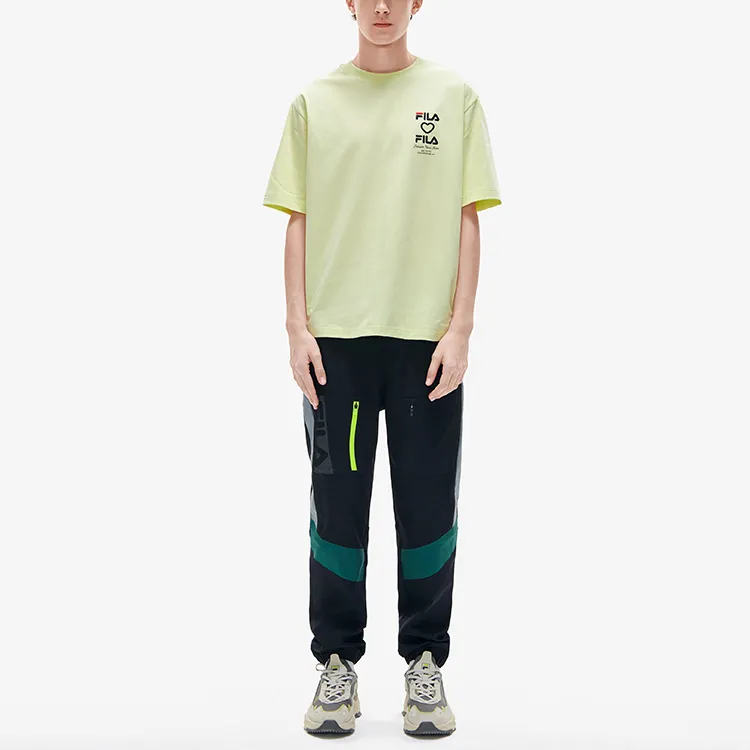 FILA T Shirts Men Cyan Yellow-5