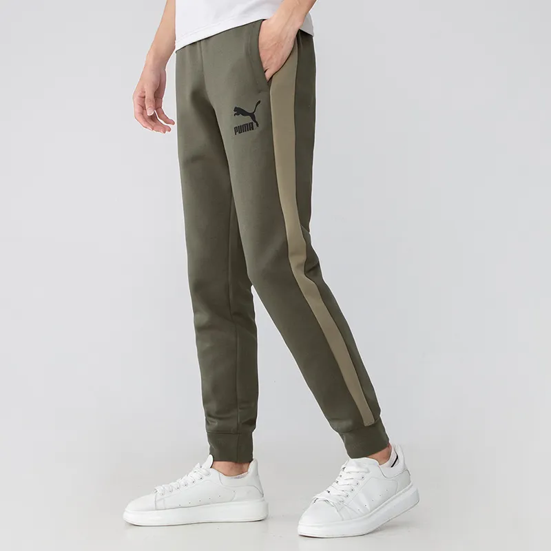 PUMA Knitted Sweatpants Men Olive Green-4