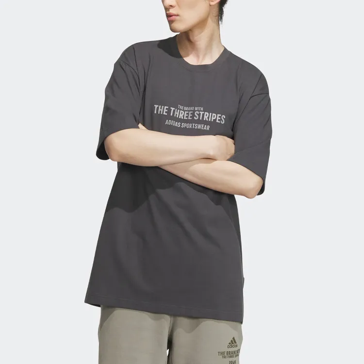 Adidas T Shirt Men's Solid Dark Gray-1