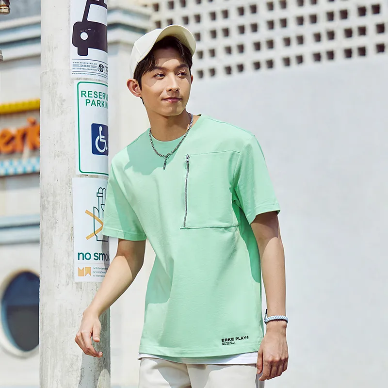 Erke T Shirts Men Oats Green-4