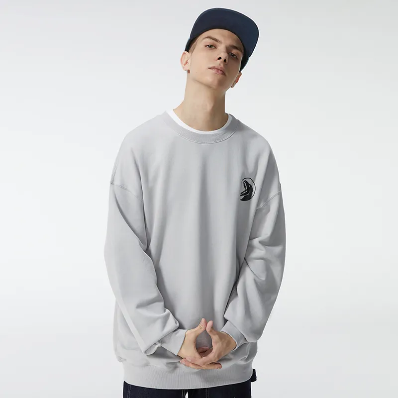 COPPOLELLA Crew Neck Loose Fit Regular Sweatshirt Unisex Gray-4