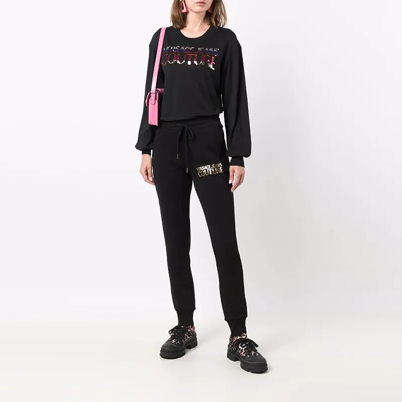 VERSACE JEANS COUTURE Knitted Sweatpants Women's Black-3
