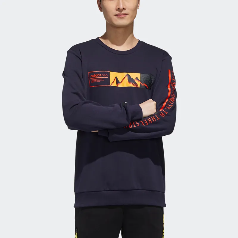 Adidas Neo Sweatshirts Men Navy Blue-2
