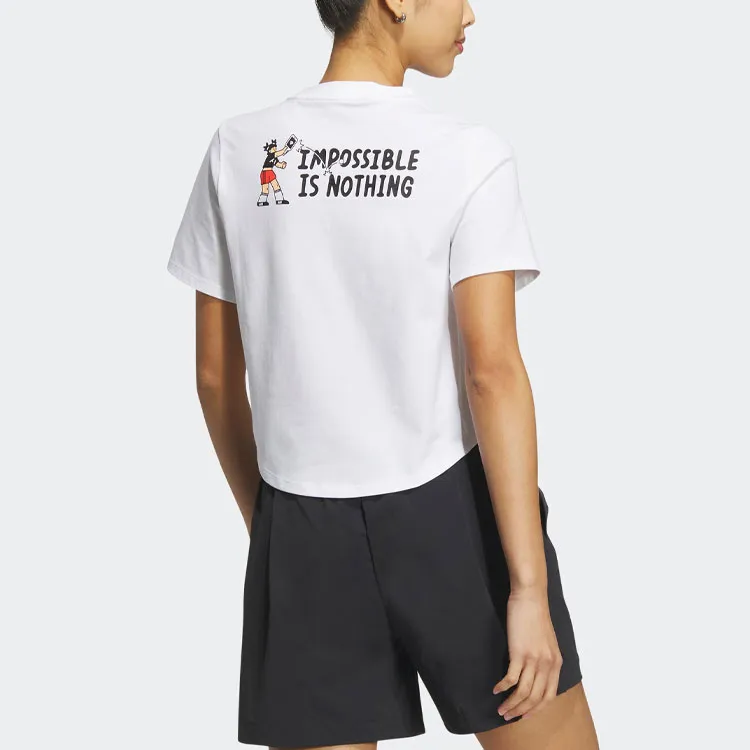 Adidas X SEEBIN Co branded SS23 Crop Tops Women's White-2