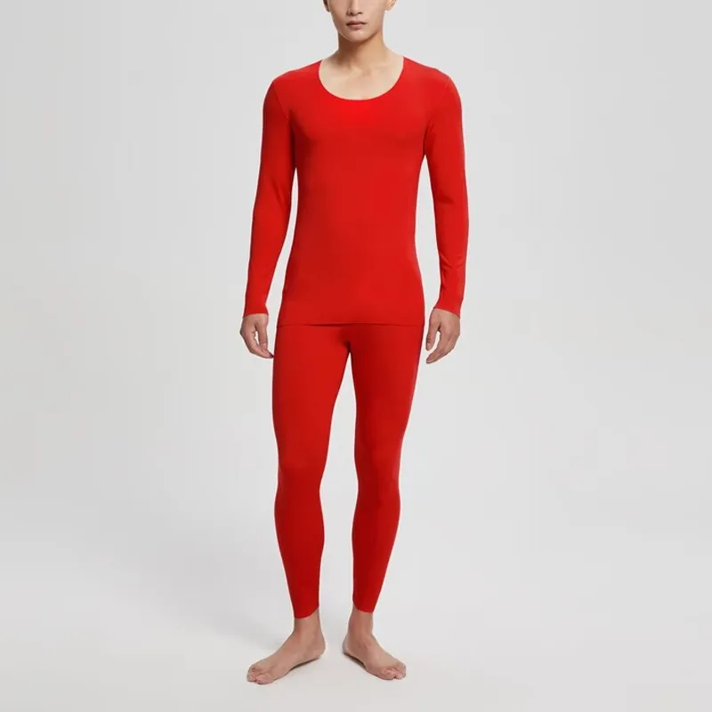 CALVIN KLEIN Thermal Pants Men's Garnet Red-1