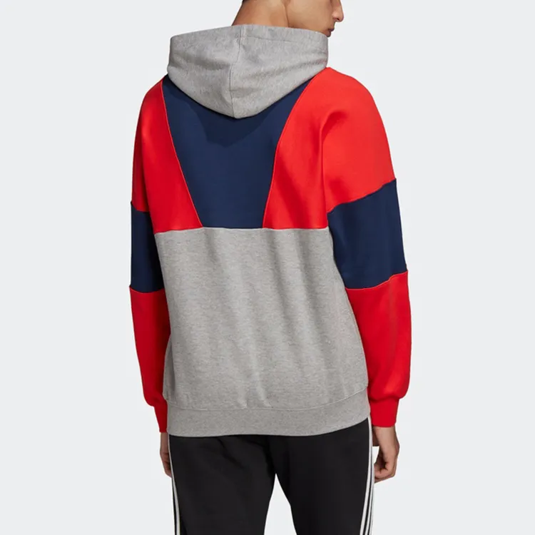 Adidas Originals Hoody Colorblock Sweatshirts Men Gray Red Blue-3