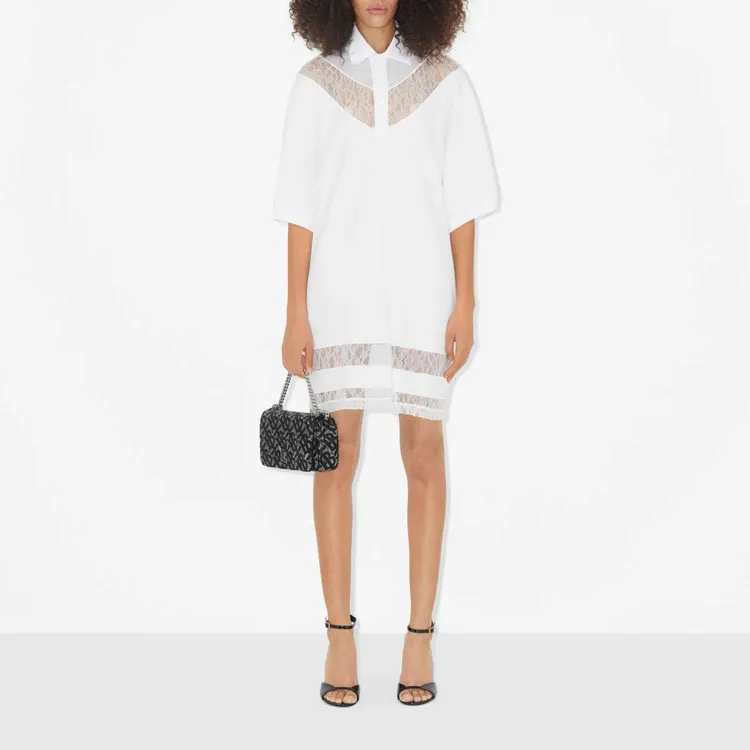 Burberry Short Sleeved Dresses Women's White-1