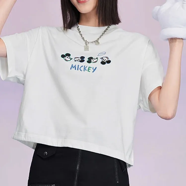 Disney X LINING Disney Crop Tops Women's White-3