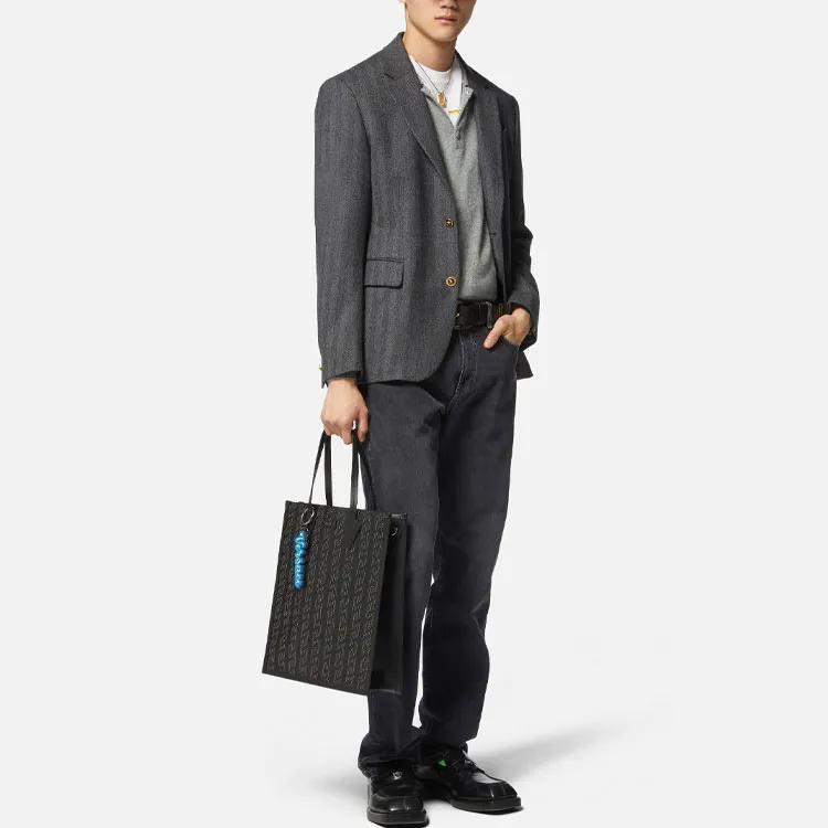 VERSACE Cashmere Sweater Men's Gray-3