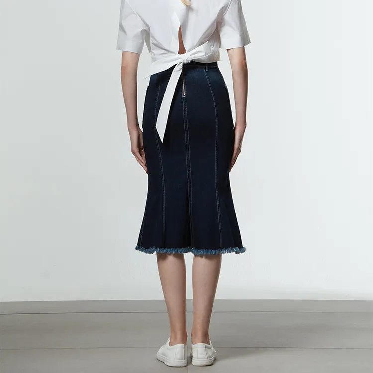CM Denim Short Skirts Women's Navy Blue-3