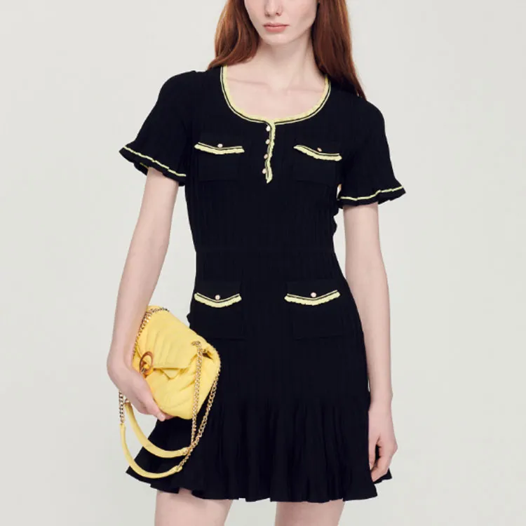 Sandro Short Sleeved Dresses Women's Black-3