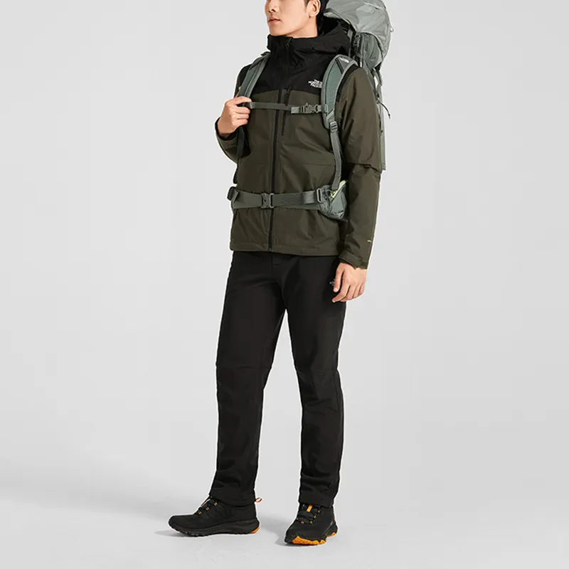 THE NORTH FACE Water Resistant Windproof Breathable Windbreaker Jacket Men's Gray Green-3