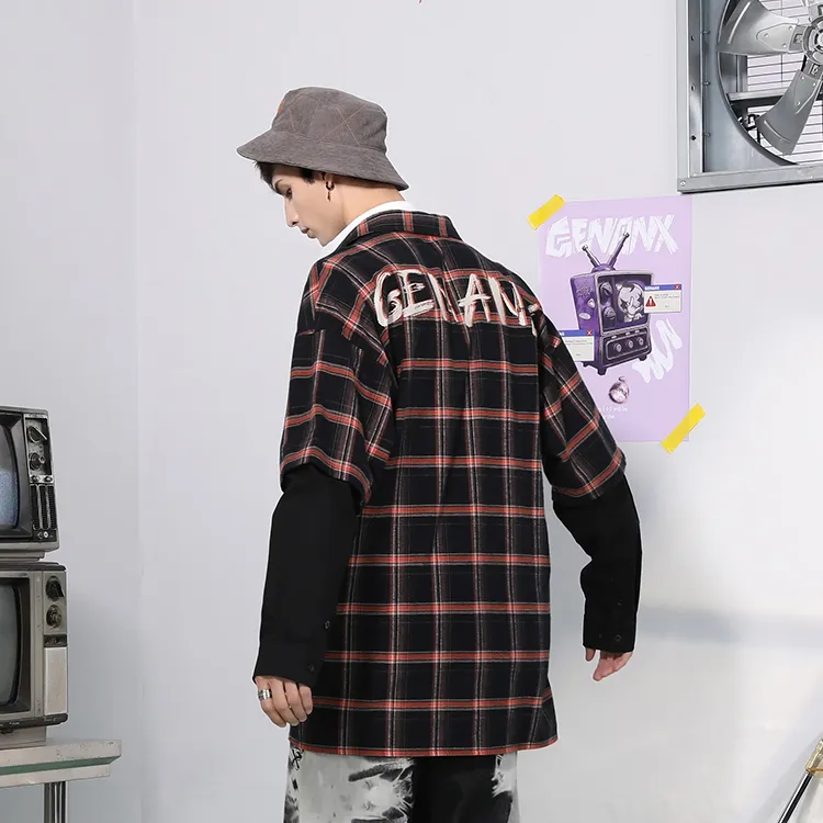 GENANX Shirts Unisex Red Black Plaid-3
