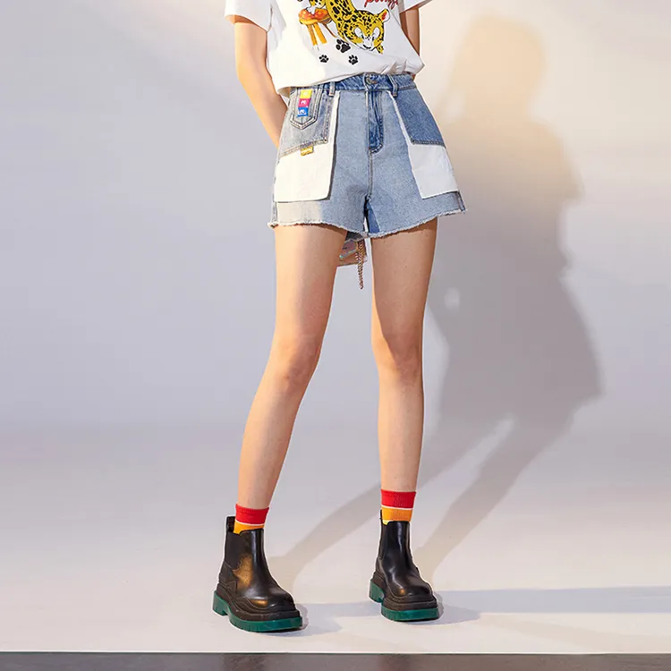 Fiona Chen Denim Shorts Women's Blue-4