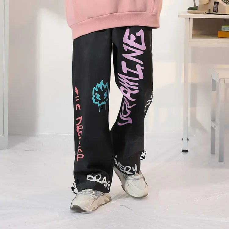 GENANX Casual Pants Unisex Black Gray Color-2