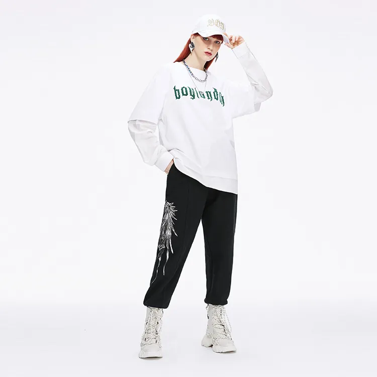 Boy London FW21 Straight Long Sleeved T Shirt Unisex White-3