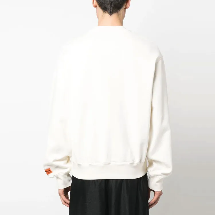HERON PRESTON Logo Flocked Crewneck Sweatshirt-2