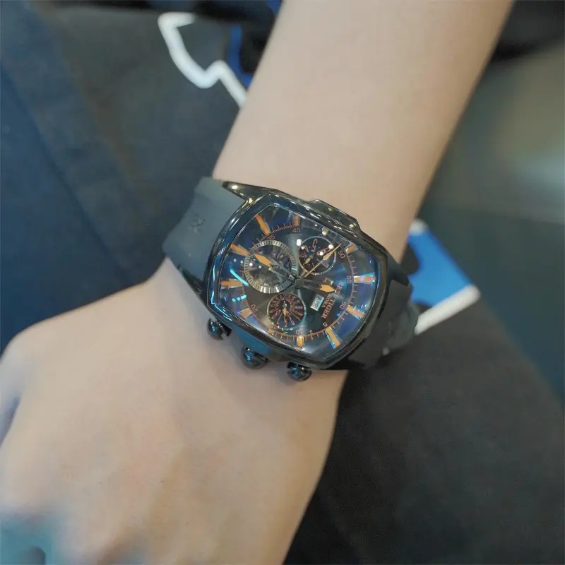 REEF TIGER Aurora Collection Tank II Automatic Mechanical Movement Watch Men's Watches Black Dial-4