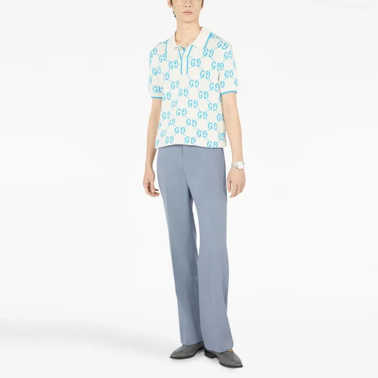 GUCCI SS23 Polo Shirt Men's Blue White-1