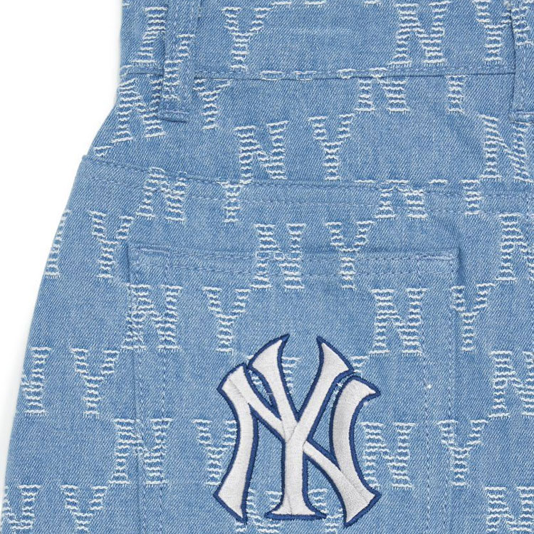 MLB New York Yankees Denim Short Skirts Women's Light Gray
