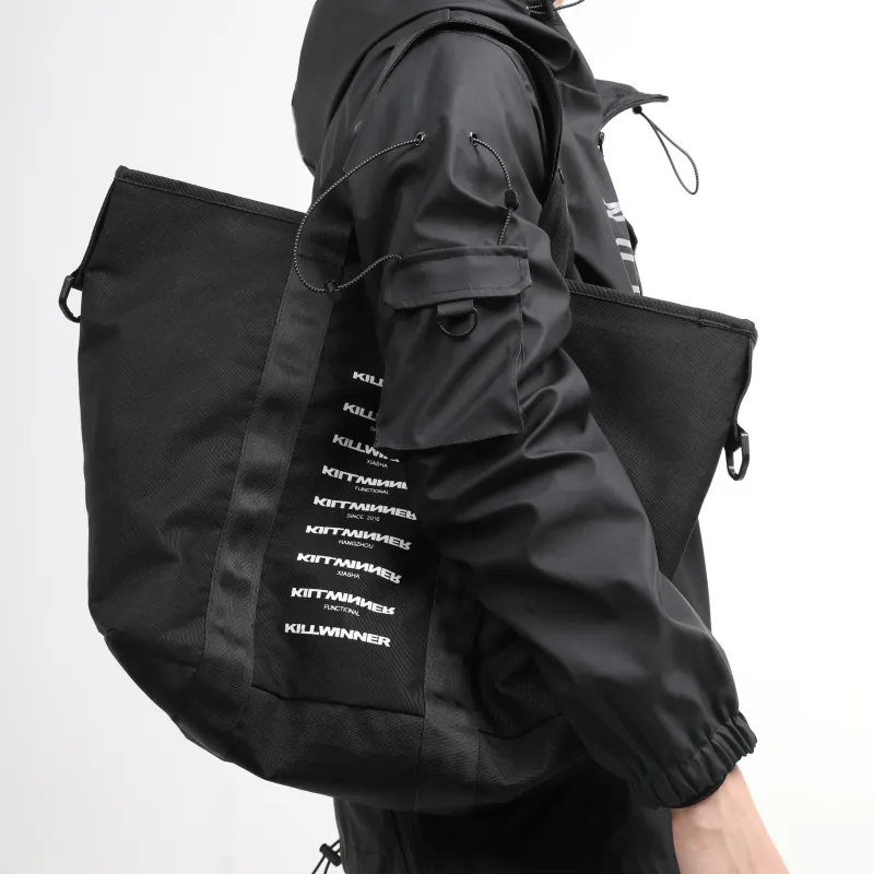 KILLWINNER Nylon Fabric Shoulder Bag, Crossbody Bag, Handbag Regular Unisex Black-4