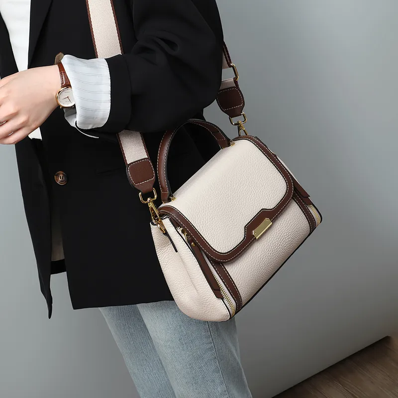 VINEY Cow Leather Handbag, Shoulder Bag, Crossbody Bag, Mom Bag Regular Women's Multicolor-18