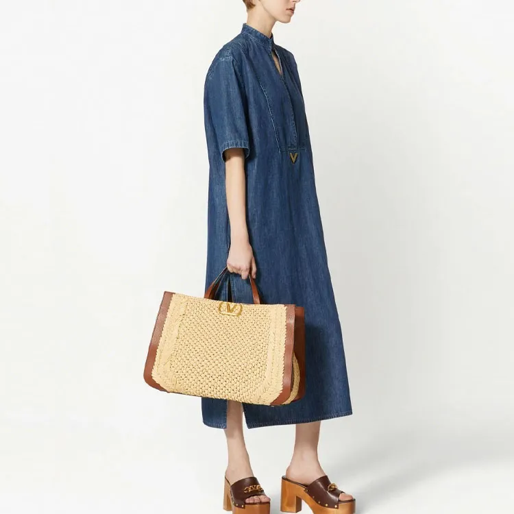 Valentino Short Sleeved Dress Women's Denim Blue-3