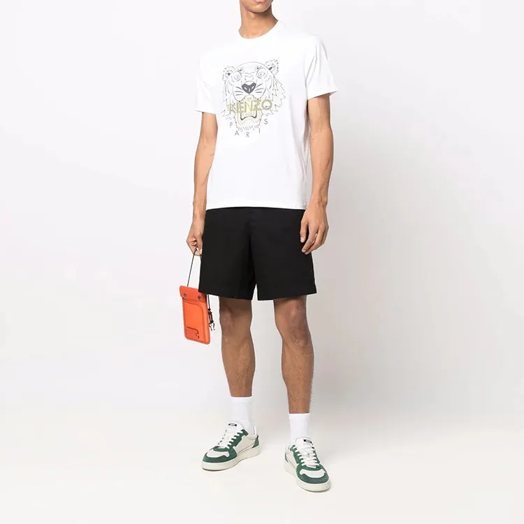 KENZO Classic Tiger Head T Shirts Men White-4