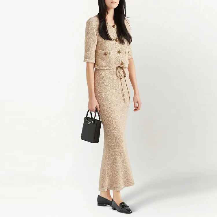 PRADA Bouclé Cropped Cardigan-1
