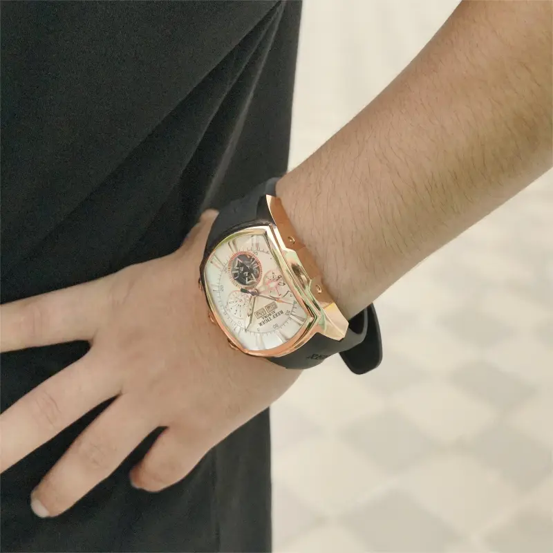REEF TIGER Aurora Collection Tank II Automatic Mechanical Movement Watch Men's Watches White Dial-5