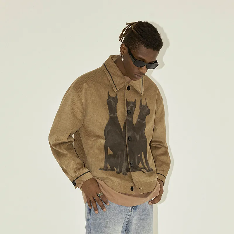 EMPTY REFERENCE Doberman Series Jacket Unisex Brown-4