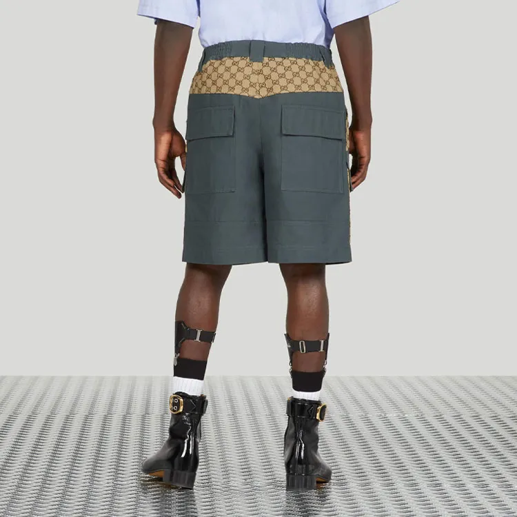 GUCCI Cotton Canvas Bermuda Gg Insert Shorts-2