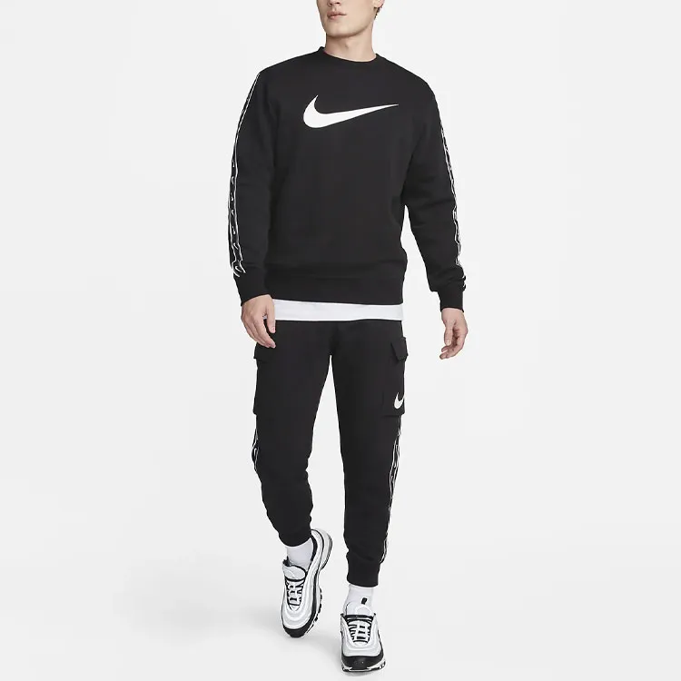 Nike Sweatshirts Men White Black-2