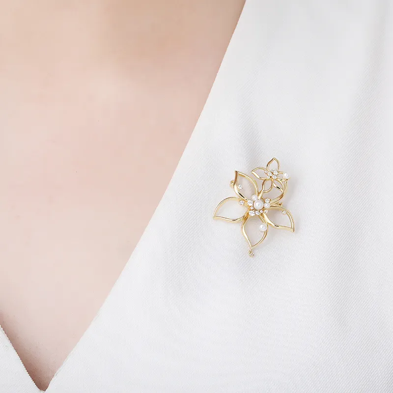 ANNAYA Copper Alloy With Zircon Brooches Women's Niche Advanced Sensory-3