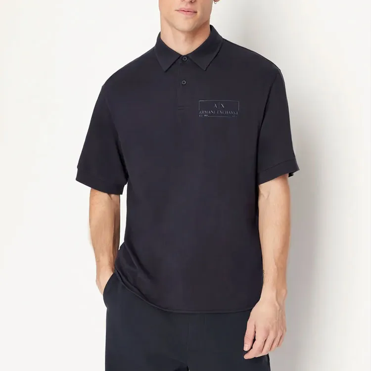 ARMANI EXCHANGE Polo Shirts Men Navy Blue-2