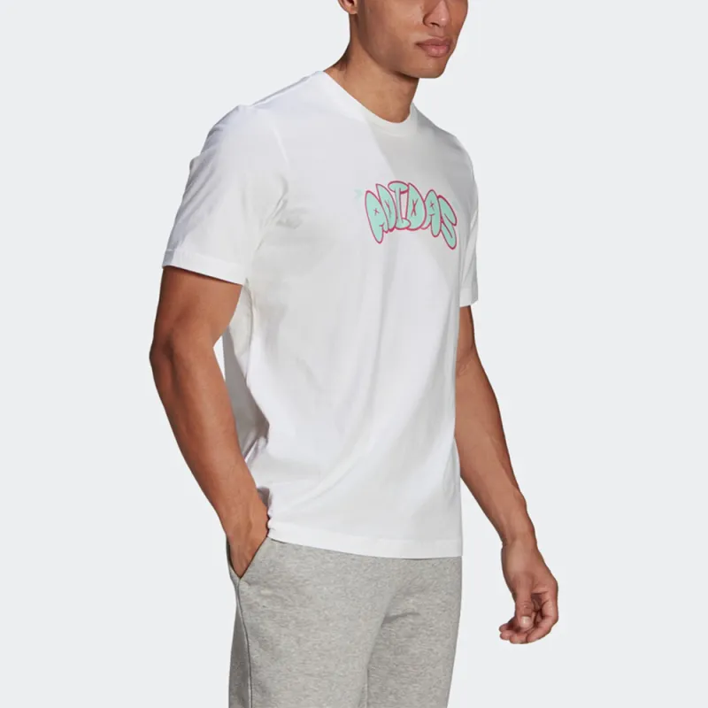 Adidas T Shirts Men White-3