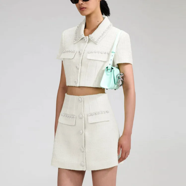 Self portrait SS23 Cropped Coats Women's White-2