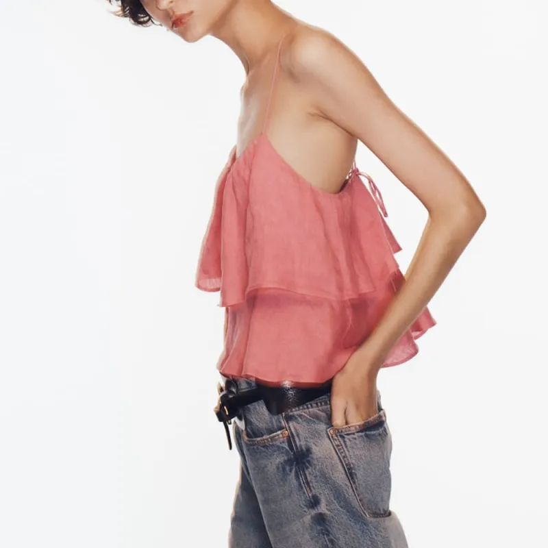 ZARA Camisoles Women's Dark Pink-4