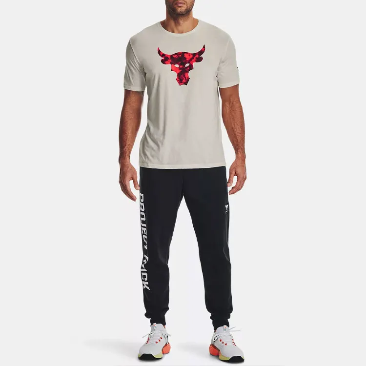 Under Armour Project Rock T Shirt Men's Ivory White-2