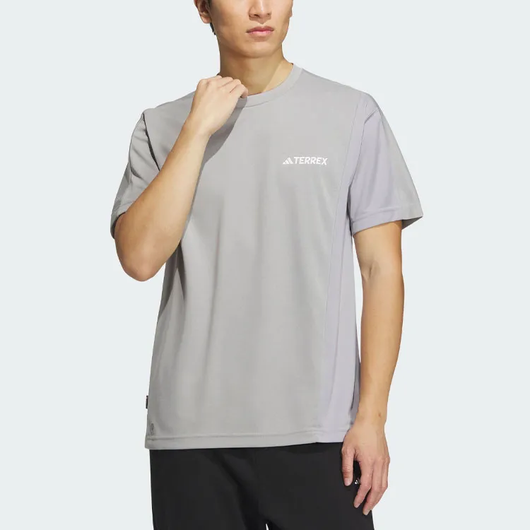 Adidas T Shirts Unisex Medium Heather Gray-1