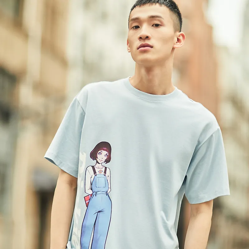 Dickies Ilya Kuvshinov Collab SS21 Straight T Shirt Unisex Sky Blue-5