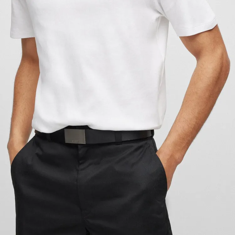 HUGO BOSS Leather Belts Men Black-1