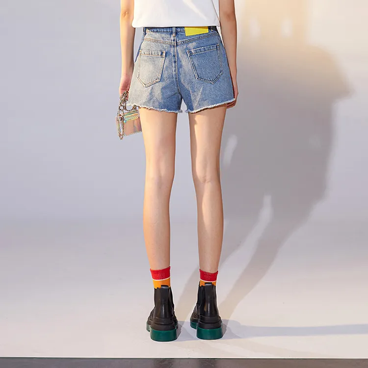 Fiona Chen Denim Shorts Women's Blue-3