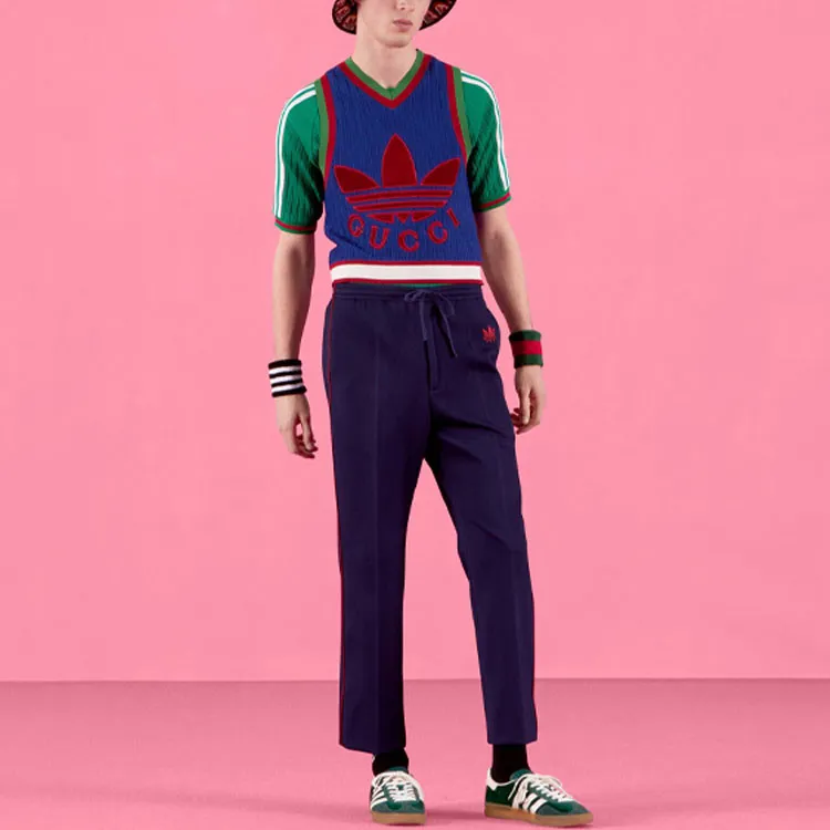 GUCCI x Adidas SS22 Casual Pants Men's Blue-1