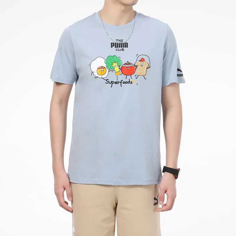 PUMA Adventure Planet Printed T Shirts Men Blue-3