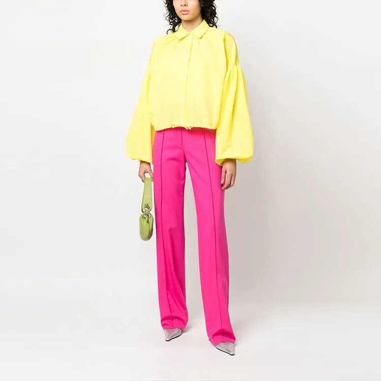 MSGM Crop Tops Women's Yellow-1