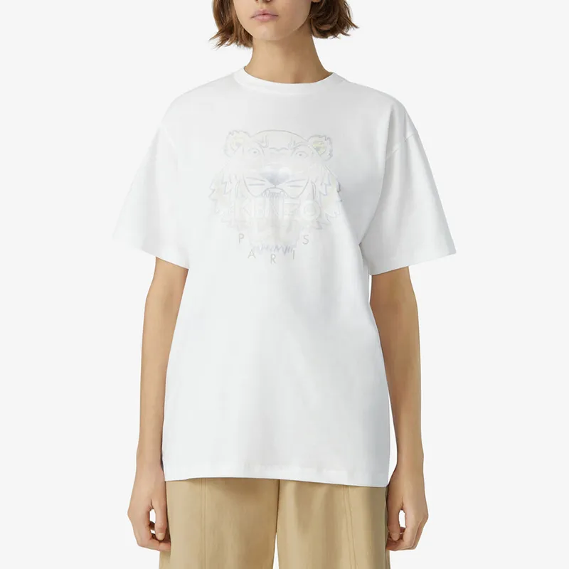 KENZO Classic Tiger Head T Shirts Women's White-2